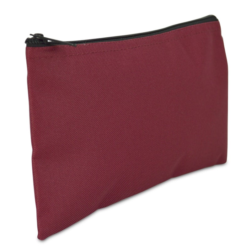 DALIX Bank Bags Money Pouch Securi Deposit Utility Zipper Coin Bag Maroon 2 Pack - Image 2